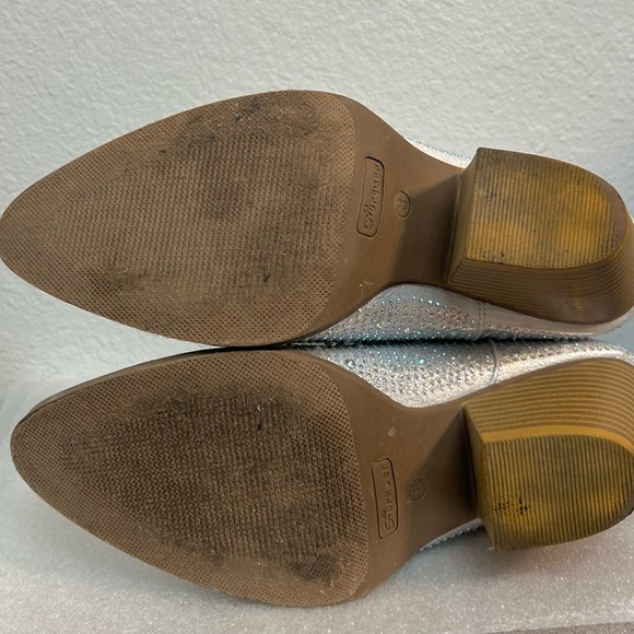 Forever Rhinestone Silver Ankle Boots Sz 8 - Picture 4 of 5